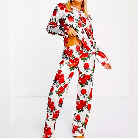 ASOS | Intimates & Sleepwear | Night Satin Rose Pajamas | Poshmark